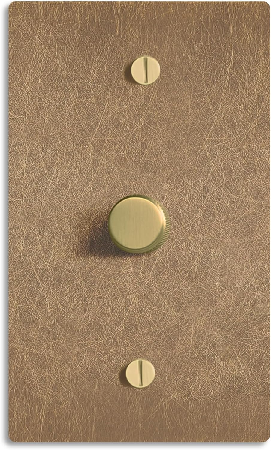 SELECT Vintage Brass Dimmer Light Switch, 1 Way Rotary Dimmer, 1 Gang TRIAC/Leading Edge Dimmable LED Light Switch, 15A 120V AC with Brass Knob, Faceplate & Dimming Module, UL Listed