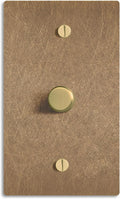 SELECT Vintage Brass Dimmer Light Switch, 1 Way Rotary Dimmer, 1 Gang TRIAC/Leading Edge Dimmable LED Light Switch, 15A 120V AC with Brass Knob, Faceplate & Dimming Module, UL Listed