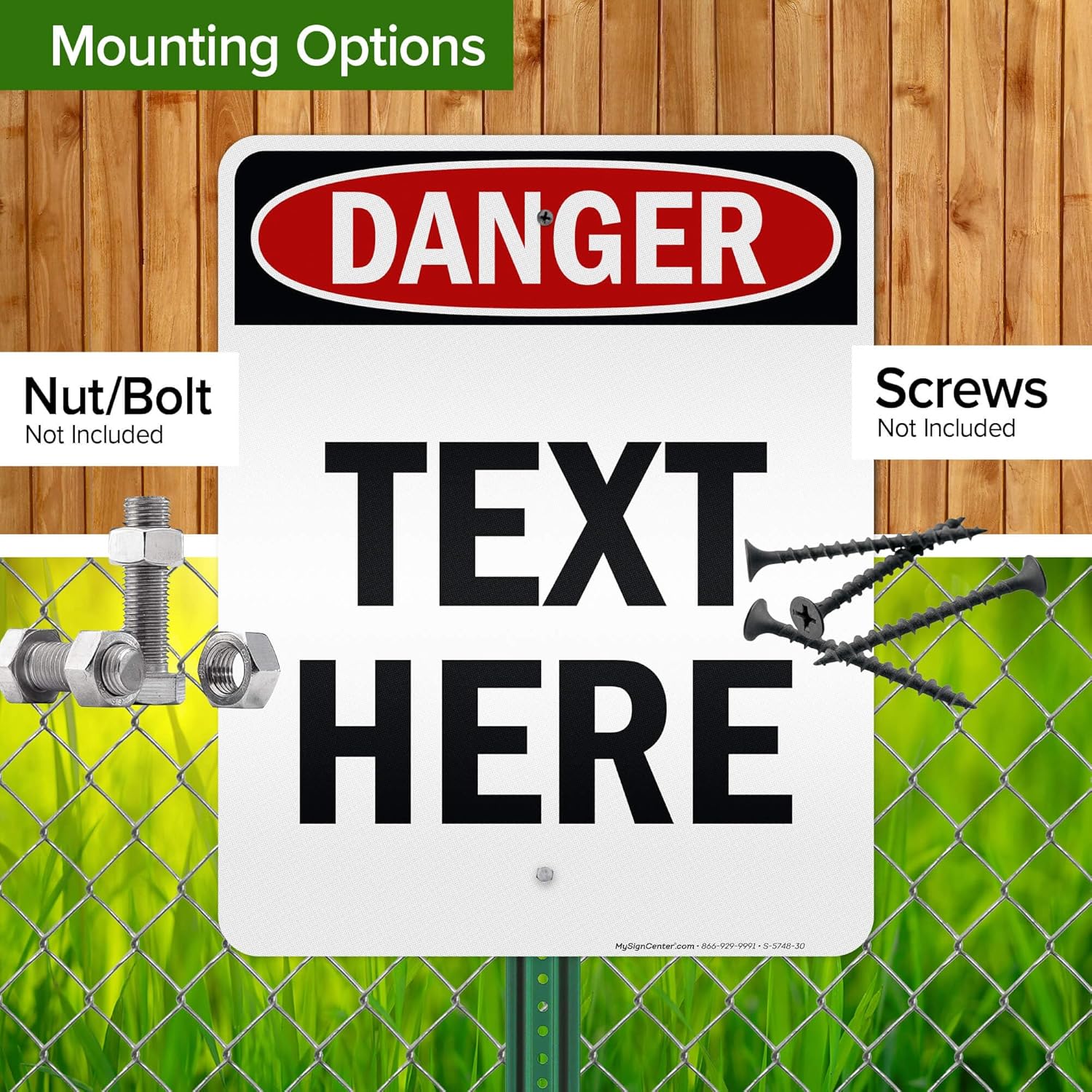 Custom Danger Sign, OSHA Sign, 24x30 Inches, 3M EGP Reflective, Rust Free .080 Aluminum, Fade Resistant, Made in USA by My Sign Center