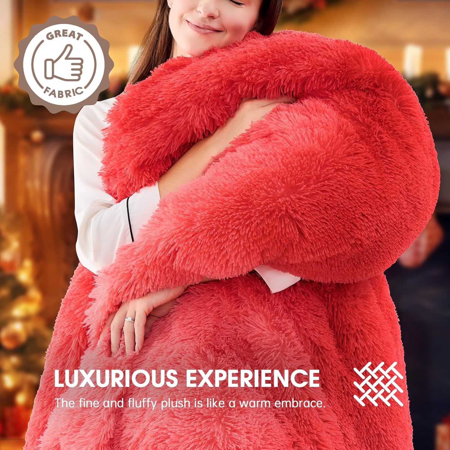Heated Electric Blanket Twin,Warm Winter Birthday Gifts for Women Her Grandma–Faux Fur with Soft Sherpa,10 Heat Settings,5 Time Settings with Fast Heating, 62x84, Ruby Wine