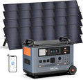 OSCAL PowerMax 6000 Solar Generator with 4x500W Solar Panels, 120/240V Split Phase Voltage 6000W AC Outlets (9000W Peak), 3600Wh Power Station Expandable to 57.6kWh, Emergency for Home