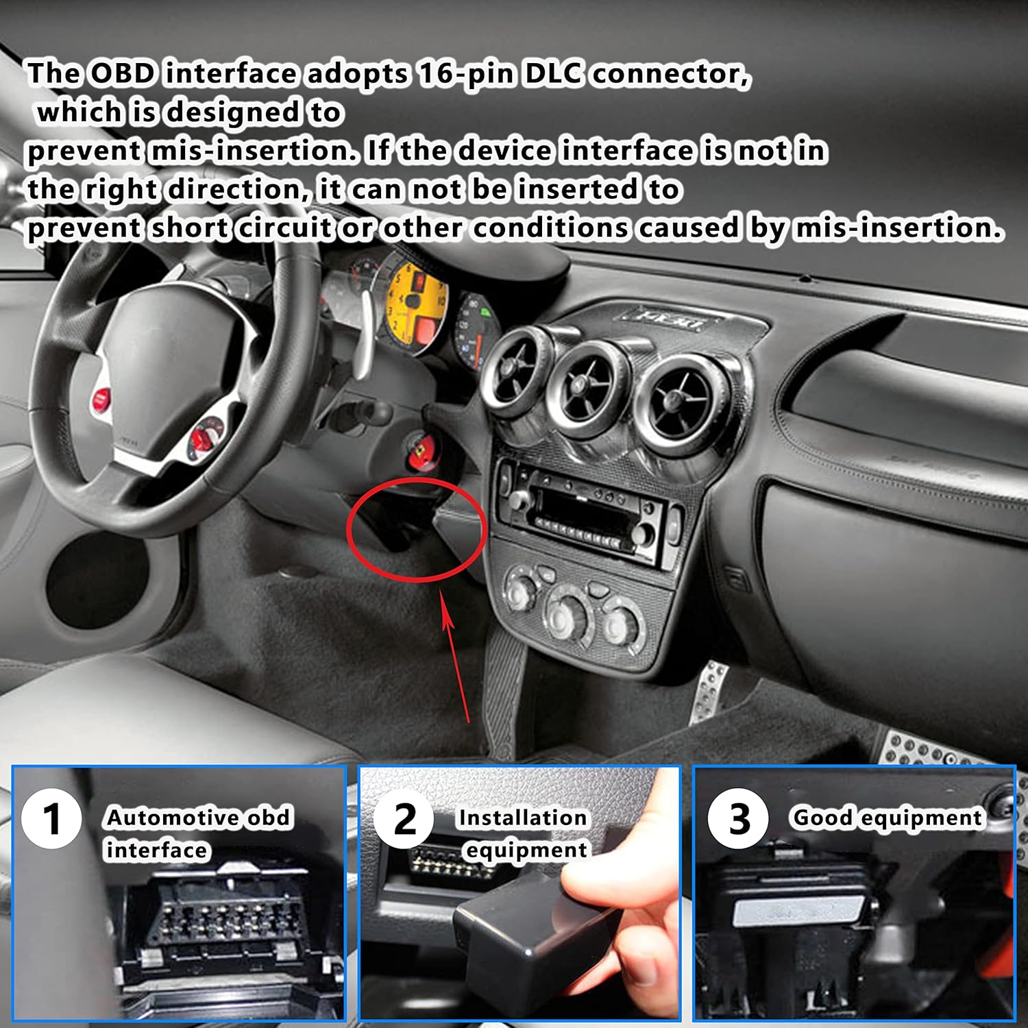 XMSJSIY 16 Pin OBD2 Female Connector Extension Cable,OBD2 Fixed Harness Assembled Plug Dash Port Wires,E-Car Connection with Colorful Cables for Car Diagnostic-1 Pcs