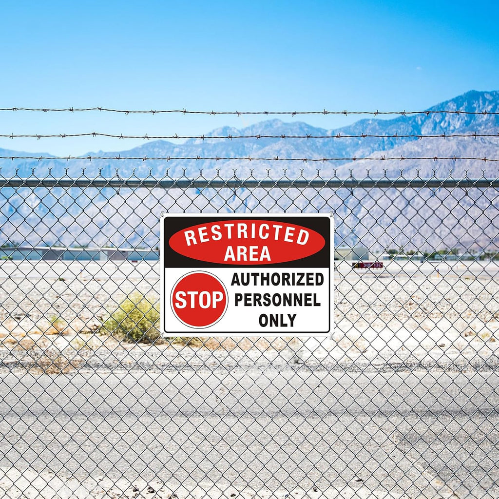 (2 Pack) Restricted Area Sign, Authorized Personnel Only Do Not Enter signs, 10 x 14 Inches Aluminum UV Protected Weatherproof and Easy to Install