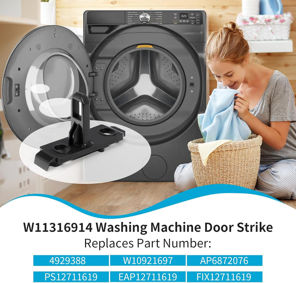 W11316914 Washer Door Strike Compatible with Whirlpool Maytag Amana Inglis Washer WFW5620HW0 WFW6620HC0 WFW6620HW0, Replace Parts W10921697 4929388 AP6872076 PS12711619 EAP12711619 FIX12711619