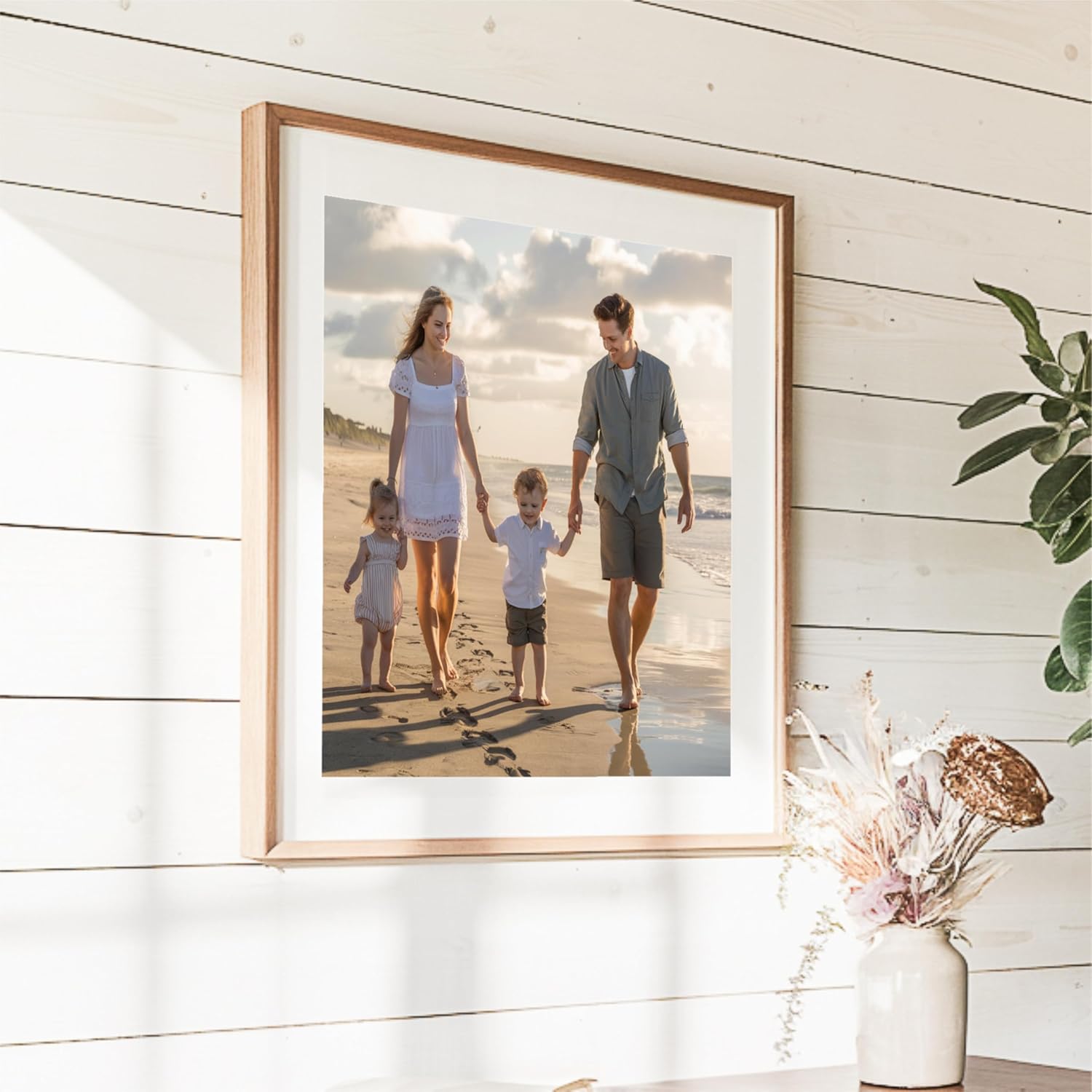 MRC Wood Products Custom Printed Photo Portrait on Canvas-Textured Board – Personalized Wall Art with Frame, Printed from Your Image
