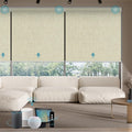 SmartWings Motorized Smart Blinds with Remote, Custom Automatic 100% Blackout Roller Shade Compatible with Alexa/Homekit/Google, Electric Smart Blinds for Indoor Windows, Bouvardia Cream