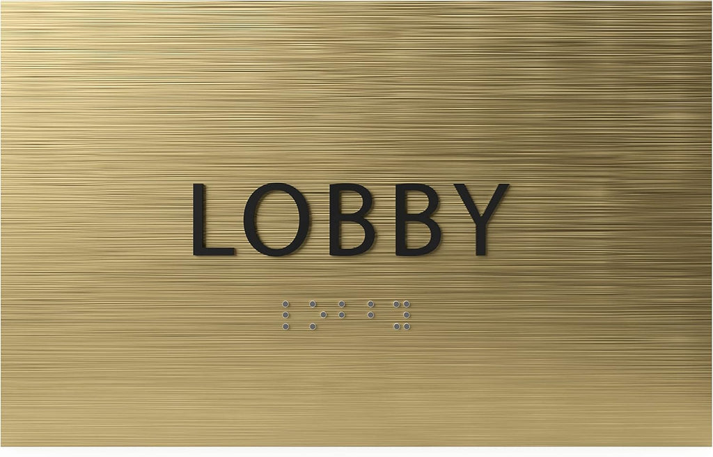 6" X4" Lobby Sign - Tactile Graphics Grade 2 Braille Text Reception Area Sign| Utility ADA Compliant Wall Mount Plastic Signs For Hospital, Offices, Businesses & Apartments