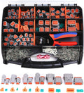 MUYI 371PCS DT Connector Kits, 2/3/4/6/8/12 Pin Connectors for 20 18 16 14AWG Cable Harness, Included Size 16 Solid Barrel Contacts, Wire Crimper, Wire Strippers and Pin Socket Removal Tool