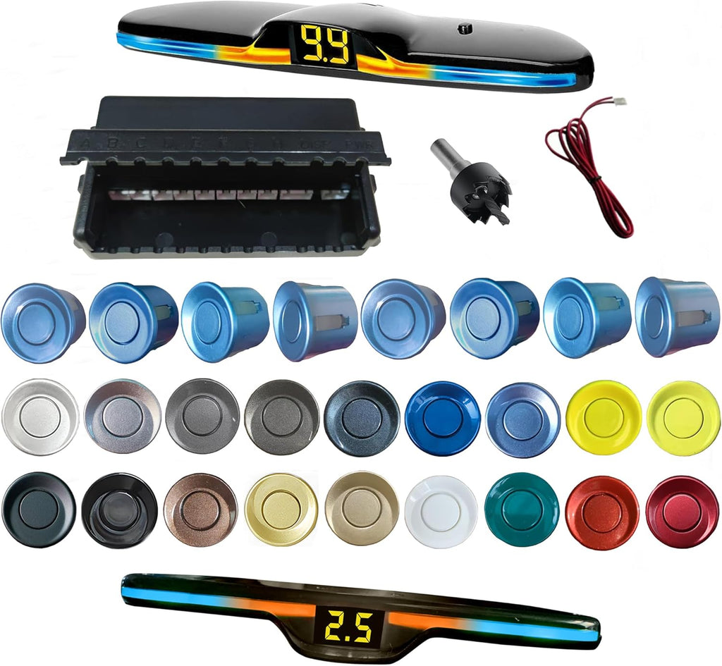 New Features Forward and Reverse Parking sensors, Option to Measure Distance in inches, bidirectional Display Option, and Customizable Digital Direction 18 Color Probes to Choose from(Light Blue)