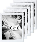 KTKDE 8x10 Picture Frame Set of 5,White Wooden frames, Vertical & Horizontal Wall Hanging for Wall or Tapletop Display,Studio Gallery Photo Frame for Photos, Posters & Art Prints
