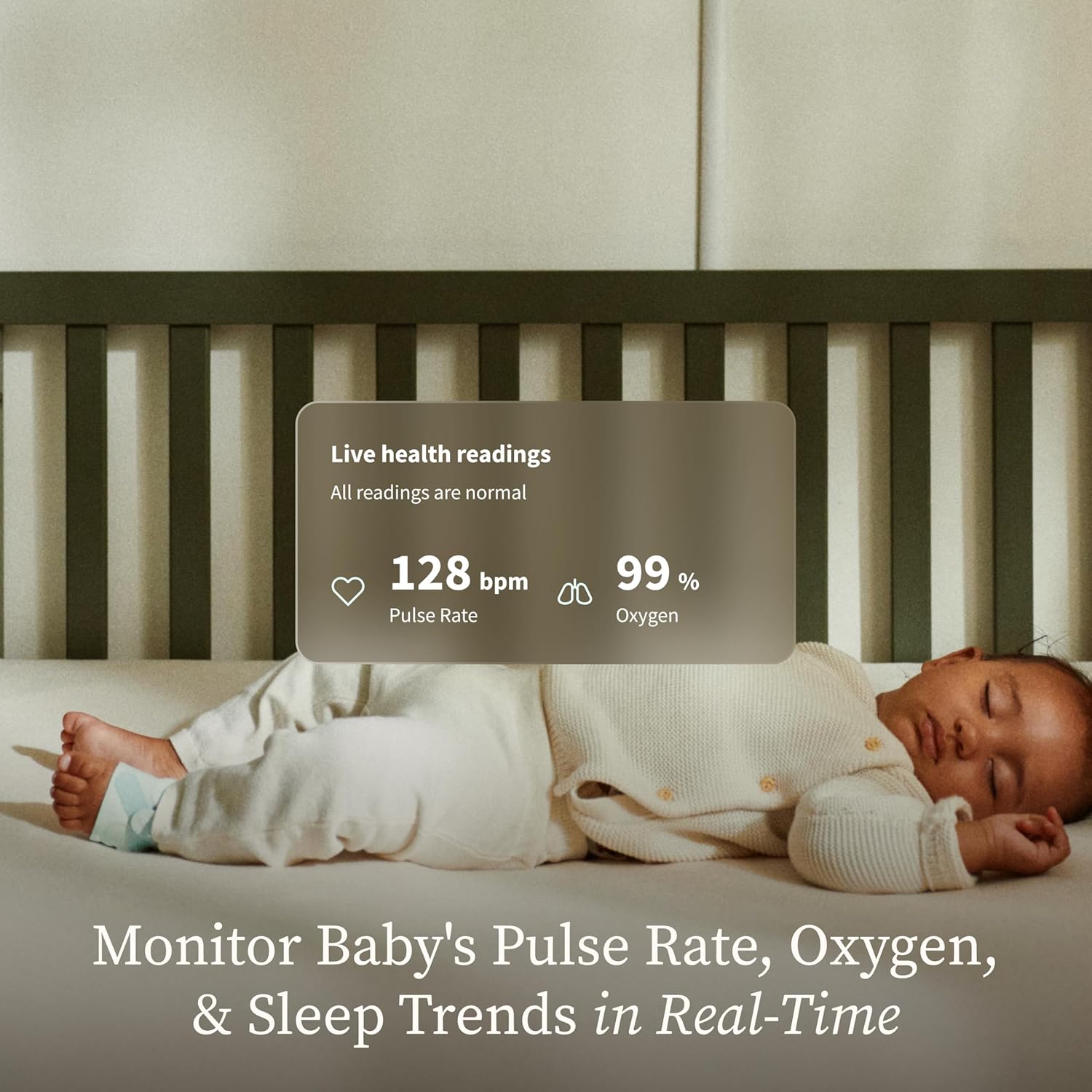 Owlet Dream Sock® - FDA-Cleared Smart Baby Monitor - Track Live Pulse (Heart) Rate, Oxygen in Infants - Receive Notifications - Mint