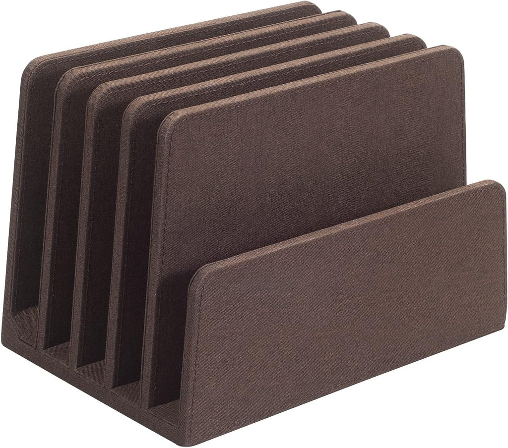 MobileVision Multi Device Stand & Organizer for Smartphones, Tablets and Laptops, Executive Dark Brown, 5 Slots