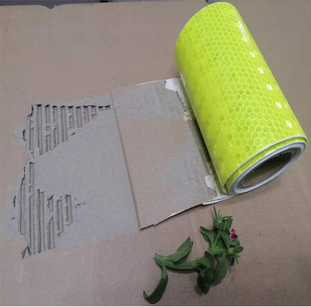 Fluorescent Yellow Reflective Tape Outdoor Waterproof 4 inch, High Visibility Warning Safety Industrial Marking Tape (11 feet)
