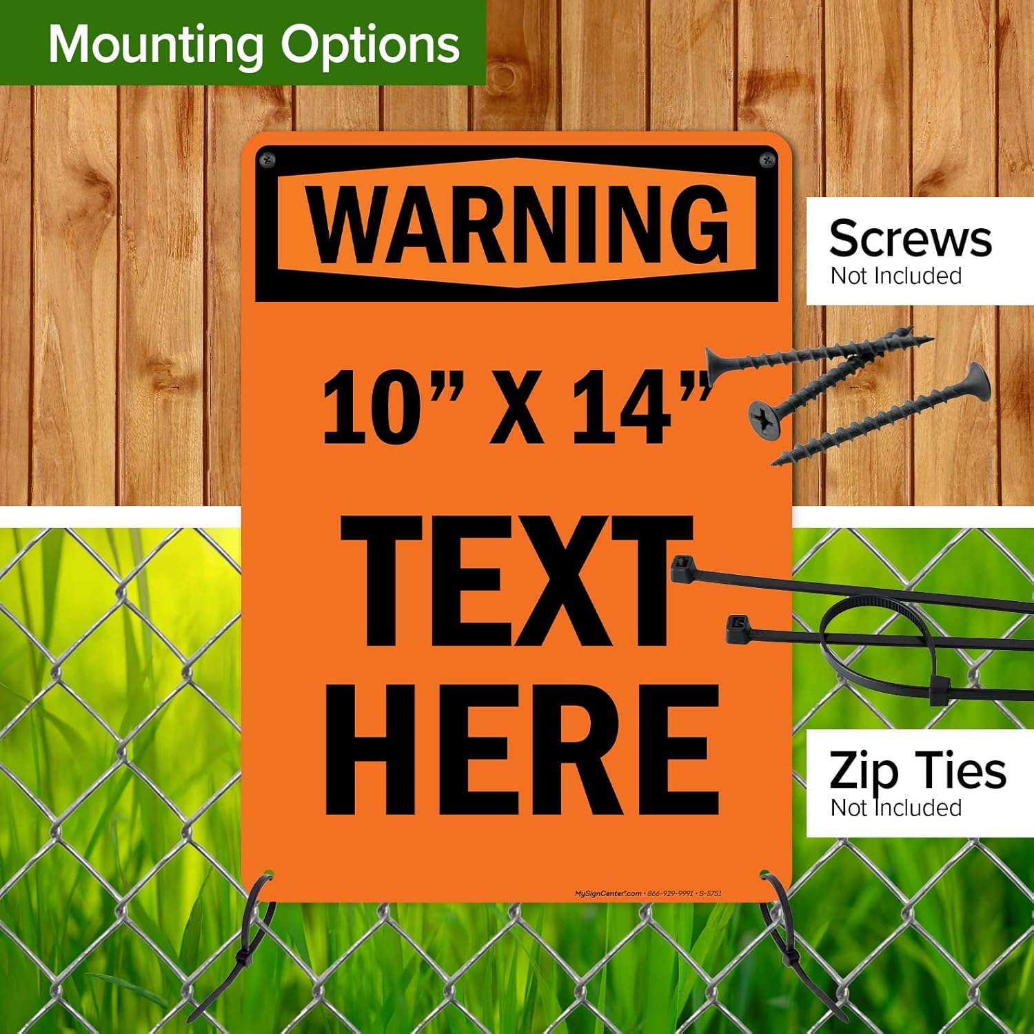 Custom warning Sign, OSHA Sign, 10x14 Inches, Rust Free .040 Aluminum, Fade Resistant, Made in USA by My Sign Center