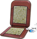 Infrared Heating Pad, Far Infrared Natural Jade Heating Pad, Auto Shut Off, Adjustable Temperature, Gifts for Women/Men/Dad/Mom (Brown, jadeseatback-u)