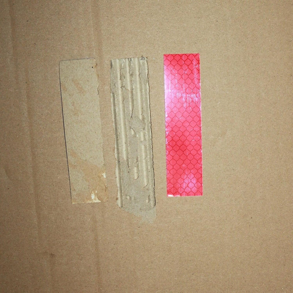 Non Fading Red Reflective Stickers 1 inch X 4 inch, Outdoor Waterproof High Visibility Warning Safety Adhesive Reflector Tape (50 Pcs)