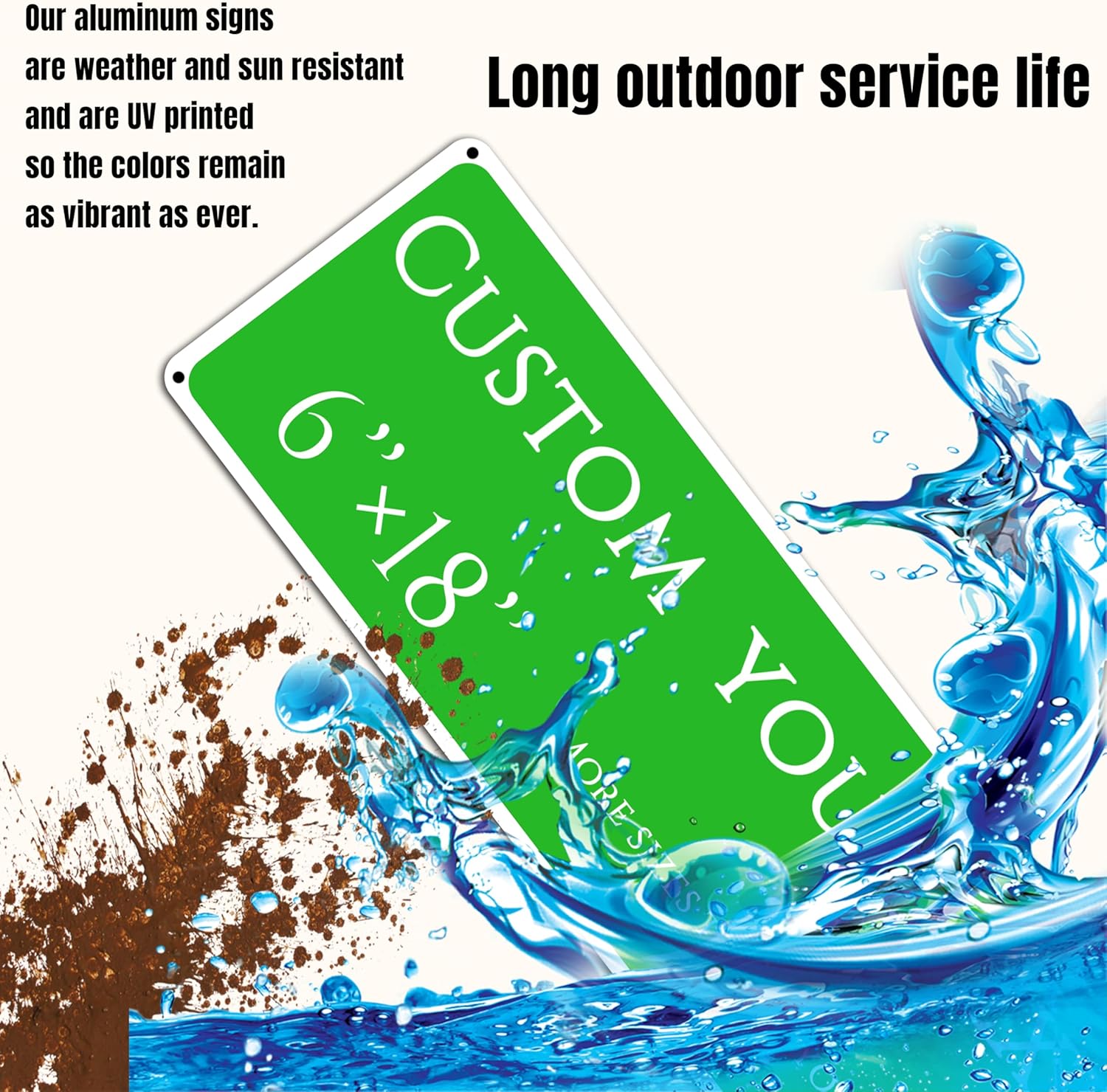 Custom Sign, street signs customized，Aluminum Weatherproof Metal Sign Multiple Sizes, Customize for Office, Business, Workplace, office, Home, Delivery Signs(6 * 18 Inch)