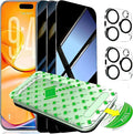 3 Pack for iPhone 16 Pro Max Privacy Screen Protector + 2 Camera Lens Protector 9H+ Tempered Full cover Glass 12FT Military Grade Shatterproof Anti Spy Auto Alignment Kit