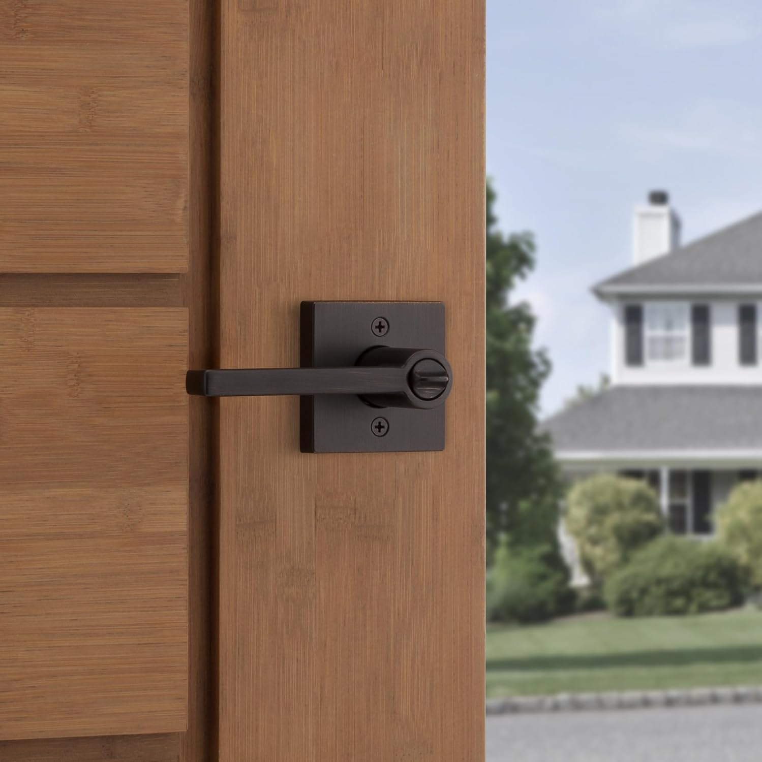Kwikset Halifax Entry Door Handle with Lock and Key, Secure Keyed Reversible Lever Exterior, for Front Entrance and Bedrooms, Venetian Bronze, 10 Pack, Pick Resistant SmartKey Rekey Security