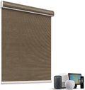 SmartWings Motorized Light Filtering Shades, 50% Blackout PVC Free Smart Blinds, Custom Size, Rechargeable Battery, Works with Matter/Apple HomeKit, Alexa, Thread/Zigbee, Remote Optional, 50% Cocoa