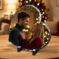 ArtPix 3D Christmas Personalized Slate Plate, Customized Xmas Photo Print Stone, Custom Picture Gift for Wife, Women, Family, Her, Him, Rock Slate Plaque Frame (Medium - Heart Shape)