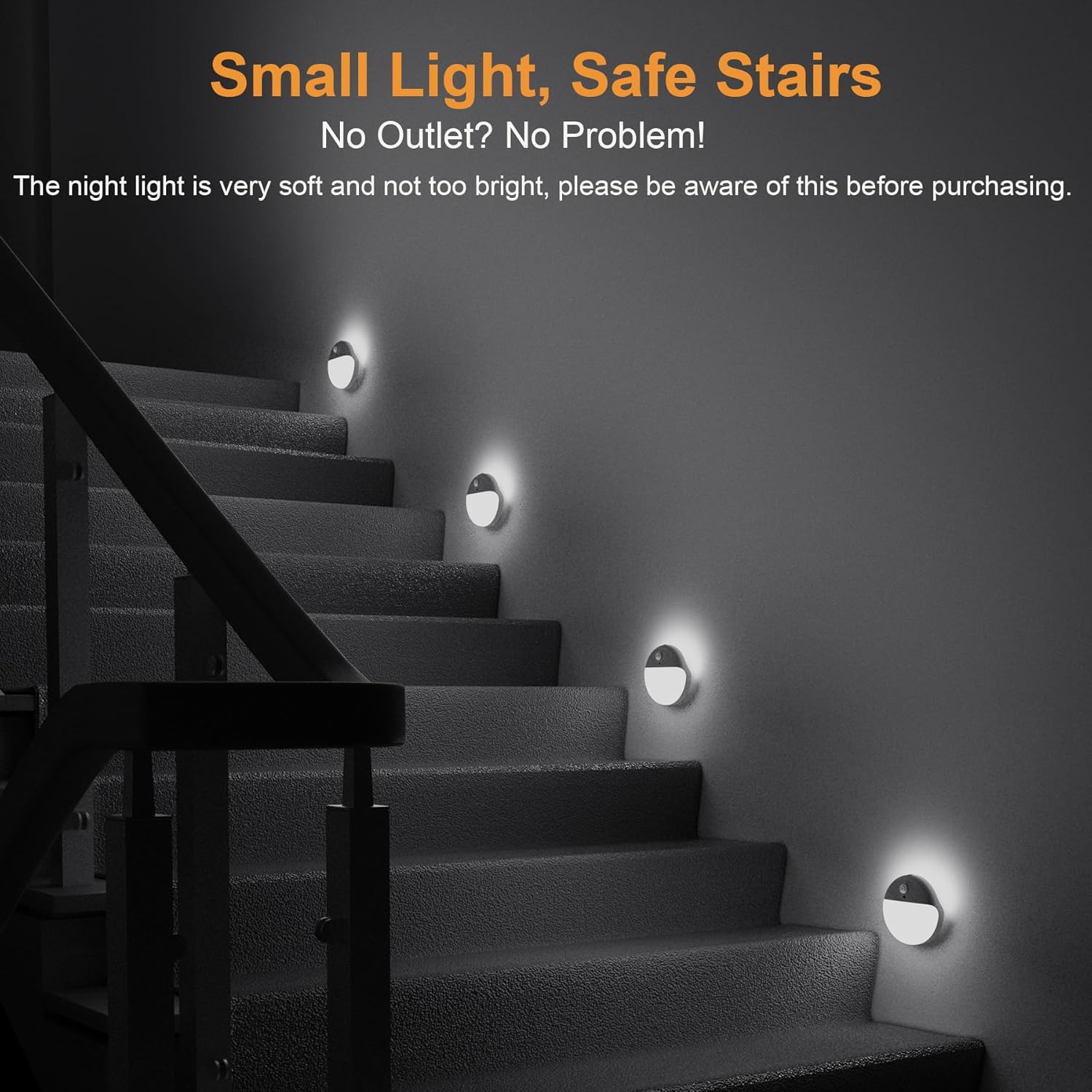 2 Pack Battery Night Light, Toilet Lights, 2.6" Small Motion Senor Light, Stick on Lights, 3 Light Modes, Dimmable LED Nightlight for Closet, Stairs, Garage, Cabinet, Toliet, Daylight White
