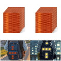Non Fading Orange Reflective Stickers 4 inch X 4 inch, Outdoor Waterproof High Visibility Warning Safety Adhesive Reflector Tape (20 Pcs)