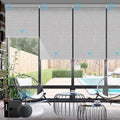 SmartWings Motorized Smart Blinds with Remote, Custom Automatic 100% Blackout Roller Shade Compatible with Alexa/Homekit/Google, Electric Smart Blinds for Indoor Windows, Safari Smoke