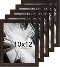 KTKDE 10x12 Picture Frame Set of 5,Wooden frames walnut, Vertical & Horizontal Wall Hanging for Wall or Tapletop Display,Studio Gallery Photo Frame for Photos, Posters & Art Prints