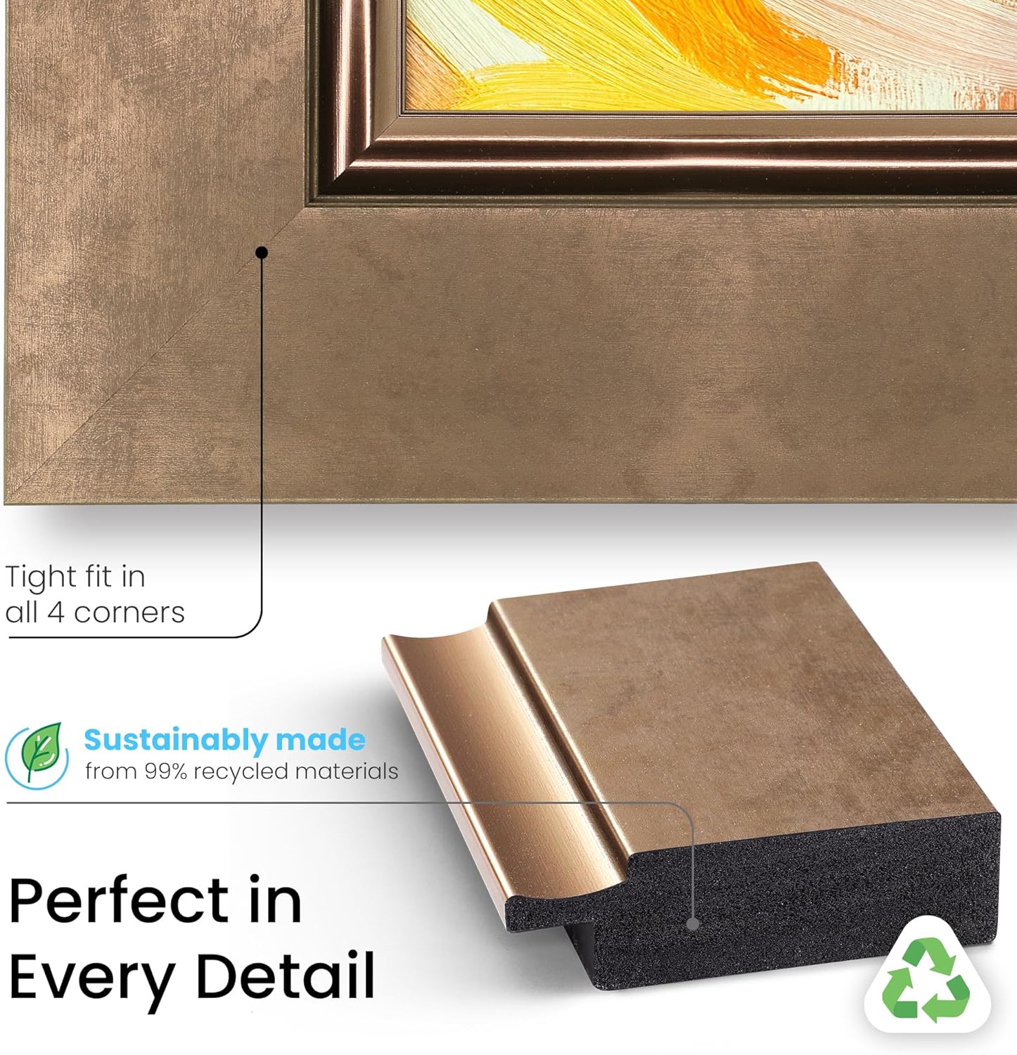Contemporary Bronze 75" Premiere Deco TV Frame - Compatible ONLY with Samsung The Frame TV and Pro TVs (Fits 2021-2025, LS03A, LS03B,LS03C,LS03D,LS03FA,LS03FW)