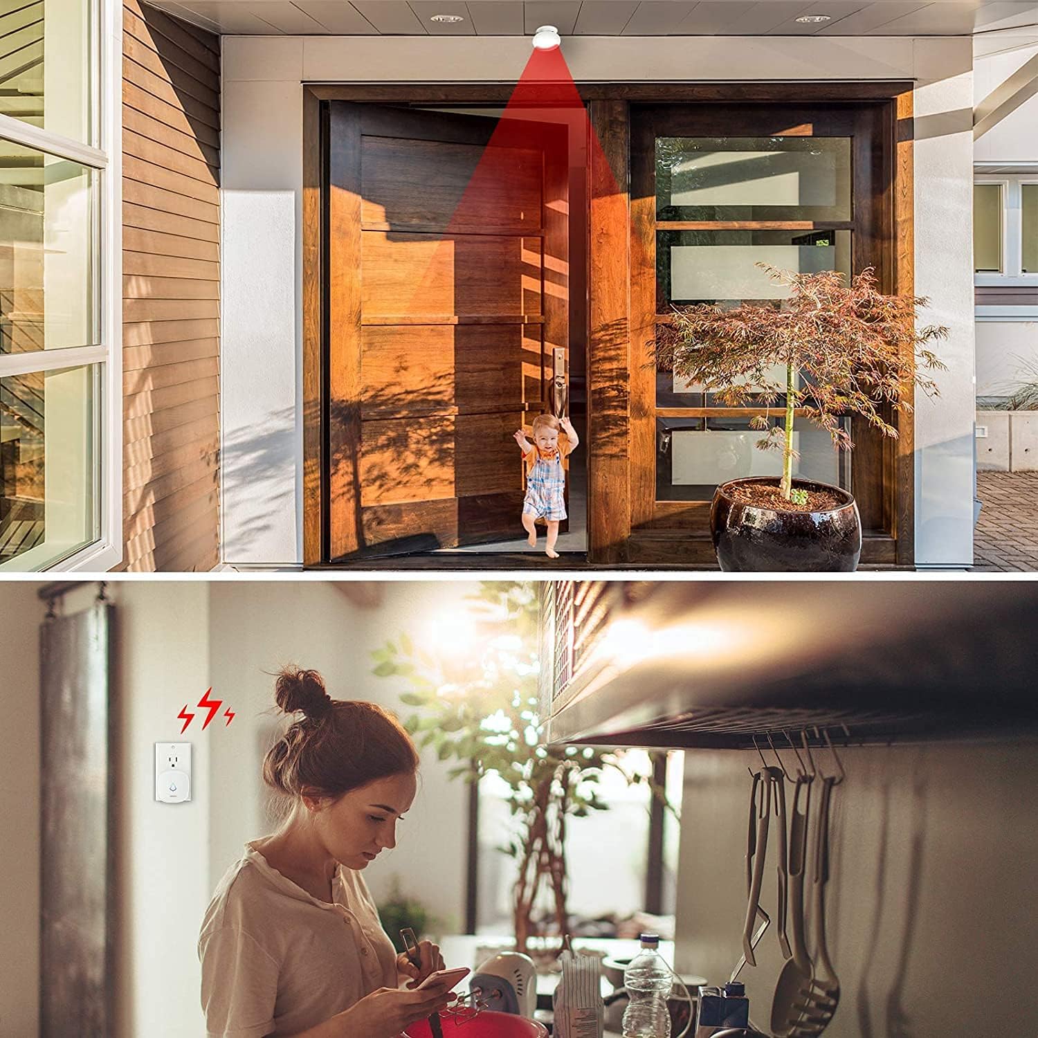 Wireless Motion Sensor Door Chime: Business Entry Doorbell Indoor Motion Detector Alarm Buzzer Store Entrance Alert Bell (1000Ft Range, 32 Tunes, 5 Level Volume) 1 sensors 2 Receiver