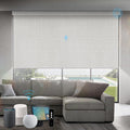 SmartWings Motorized Roller Shades Work with Homekit, 100% Blackout Smart Blinds for Windows, Cordless Remote Control Window Shades, Vigor White, Customized Size