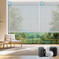 SmartWings Motorized Smart Roller Shades in Light Filtering, Electric Blinds with Remote for Windows Compatible with Alexa/Google Home/Homekit, Customized, 3% Openness Aventus Light Grey