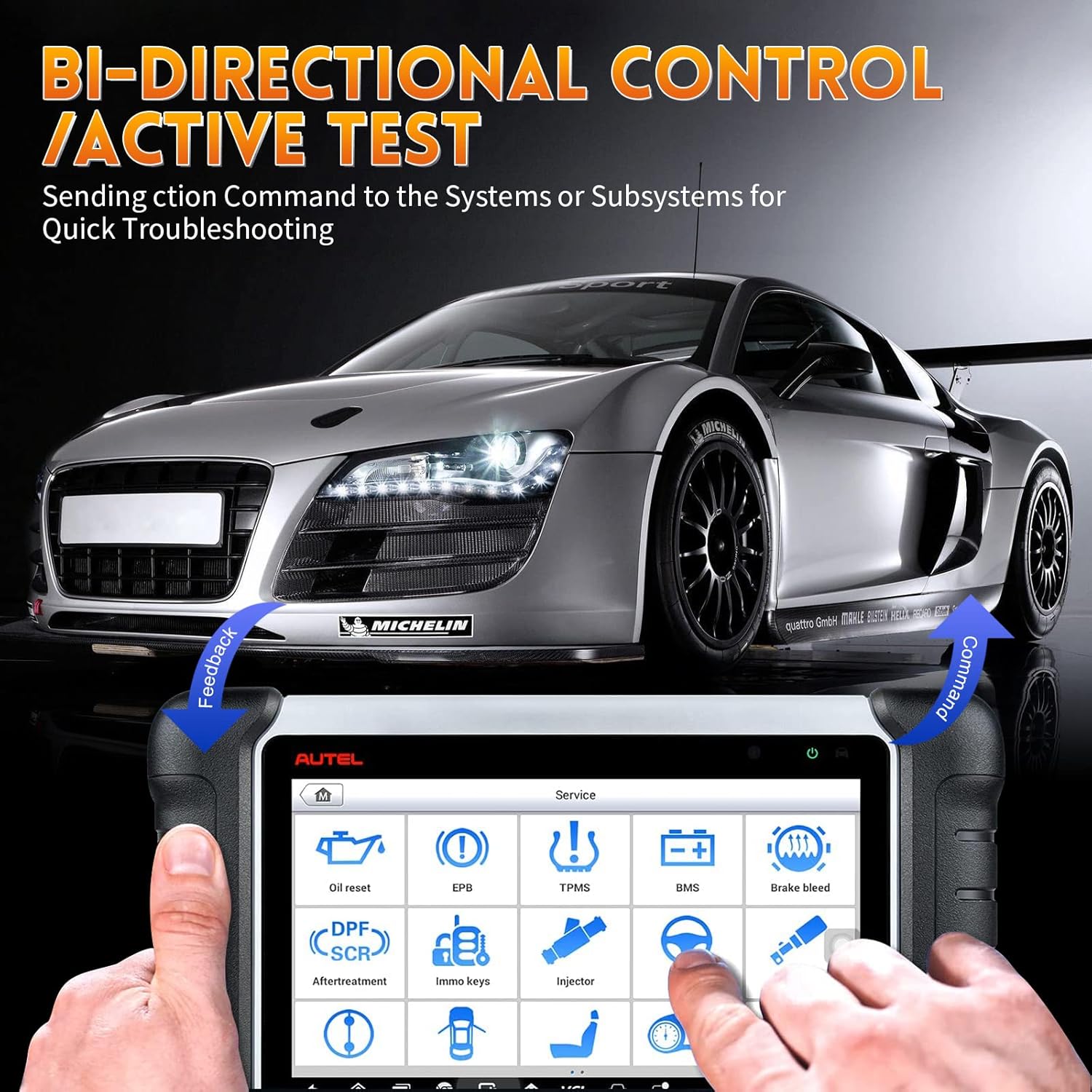 Autel Scanner MaxiCOM MK808Z-BT - Same As MK808BT Pro, Android 11 Bi-Directional Control Scan Tool, Upgraded of MK808BT/MK808/MK808S/MX808, Full Diagnosis, Compatible with BT506/MV108S(Original)