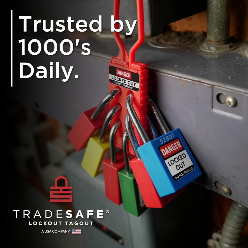 TRADESAFE Lockout Tagout Locks Set - 10 Purple Keyed Alike Padlocks, 2 Keys Per Lock, OSHA Compliant Loto Locks for Lock Out Tag Out Stations, Premium Grade