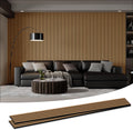 Wood Salt Acoustic Wall Panels, 2 Piece 94" x 23.6" x 0.8" Soundproof Wooden Wall Panels, 3D Fluted Sound Absorbing Panel, Teak