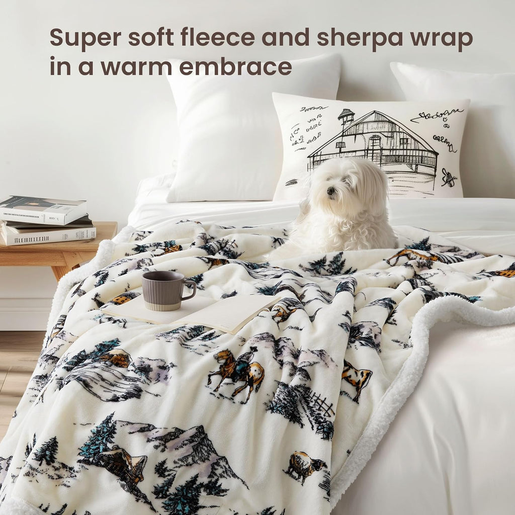 Heated Blanket Throw Electric Blanket – Fast Heating Blanket with 10 Heat Settings & 10 Hours Auto Off, Cozy Soft Fleece Sherpa, Washable, Warm Gifts for Grandma