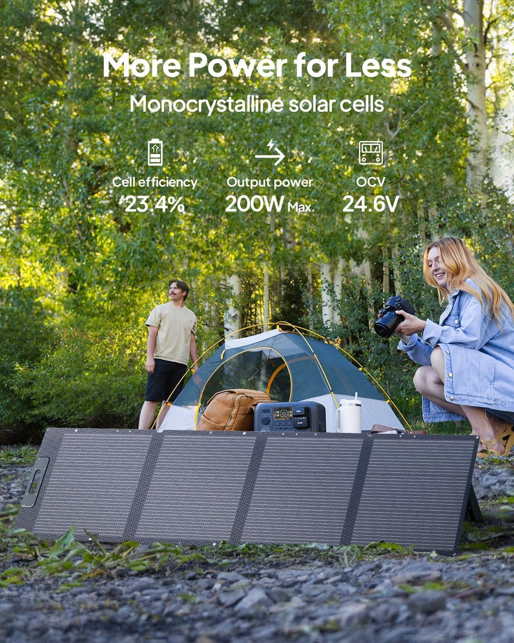BLUETTI AC200L Solar Generator Kit, 200W Solar Panel (Ships Separately) Included, 2048Wh LiFePO4 Battery Backup w/ 4 2400W AC Outlets, 3600W Power Lifting, Portable Power Station for Camping, Home Use