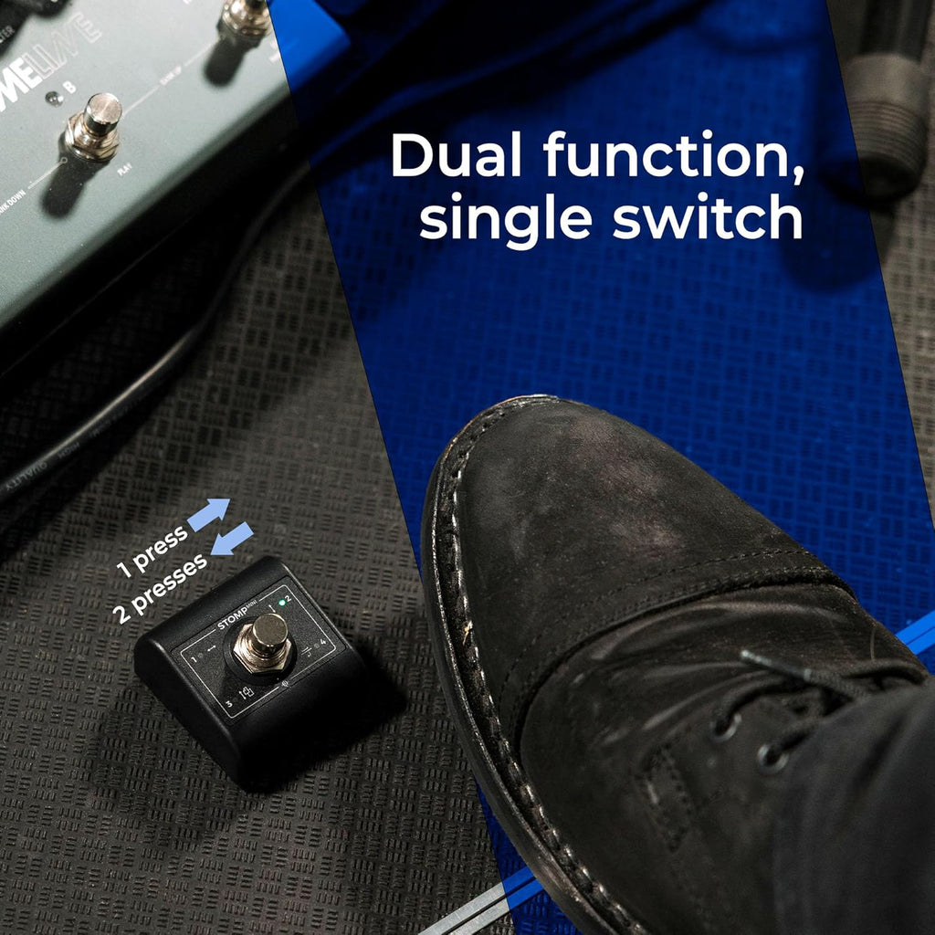 STOMP Mini Bluetooth Page Turner & App Controller - Ultra-Compact Single-Switch with Bidirectional Control, 100+ Hour USB-C Rechargeable Battery, Wireless Foot Pedal for Musicians, iOS, Android, Mac