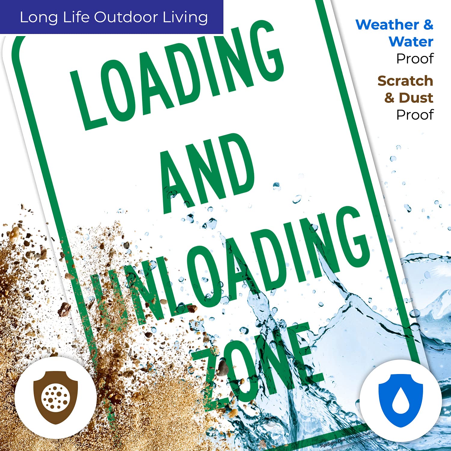 Loading and Unloading Zone Sign, 12x18 Inches, Rust Free .063 Aluminum, Fade Resistant, Made in USA
