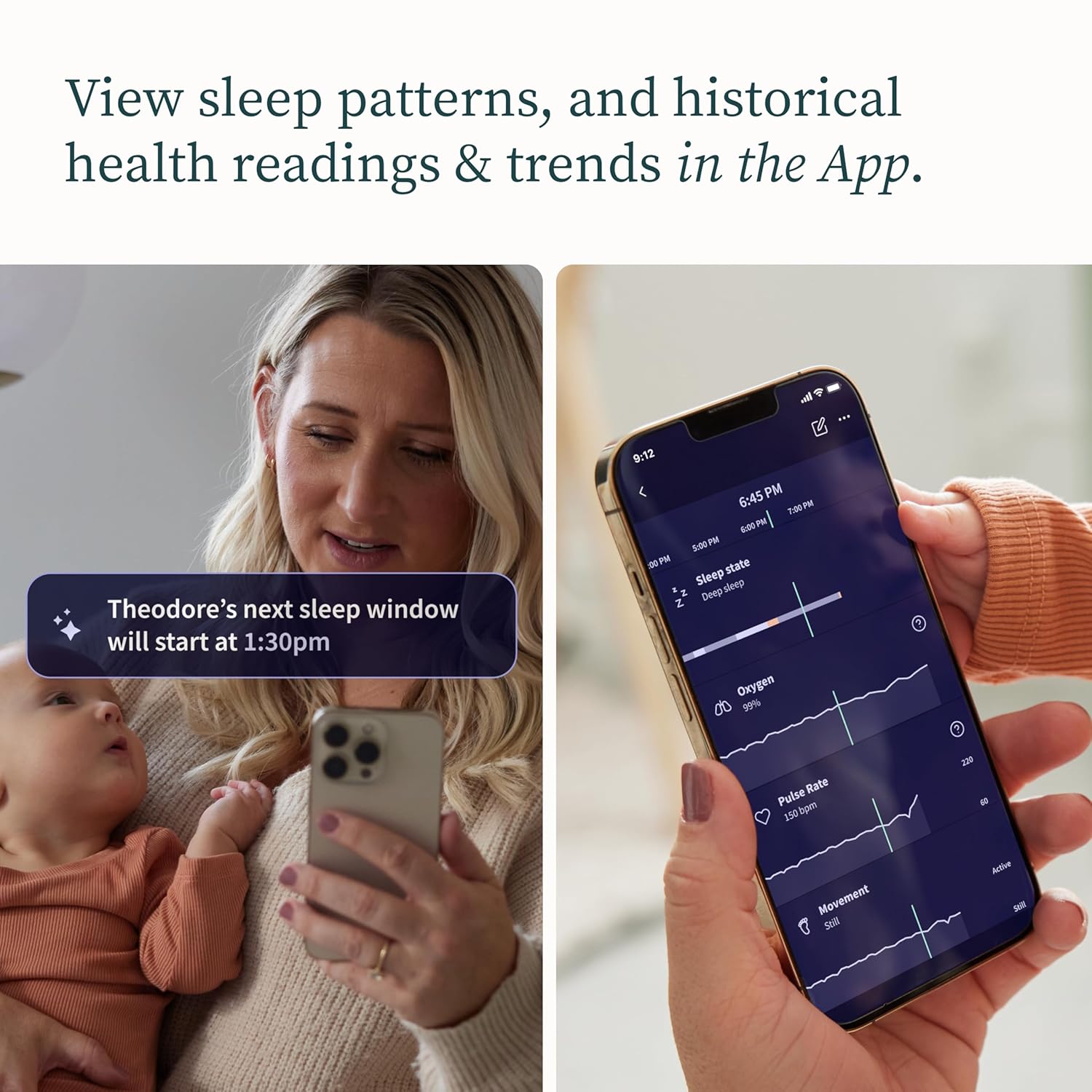 Owlet Dream Sock - FDA-Cleared Smart Baby Monitor - Track Live Pulse (Heart) Rate, Oxygen in Infants - Receive Notifications - Bedtime Blue