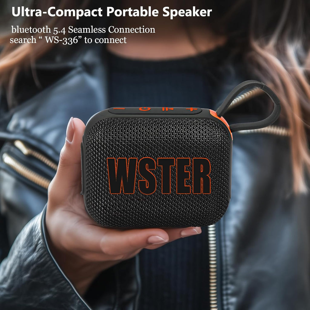 Portable Bluetooth Speaker, Wireless Portable Bluetooth Speaker with FM Radio BT5.3 TF Card USB, Stereo Sound TWS Pairing, Small Speaker with Strap for Travel Home &Outdoor Camping, Gift for Kids/Boys