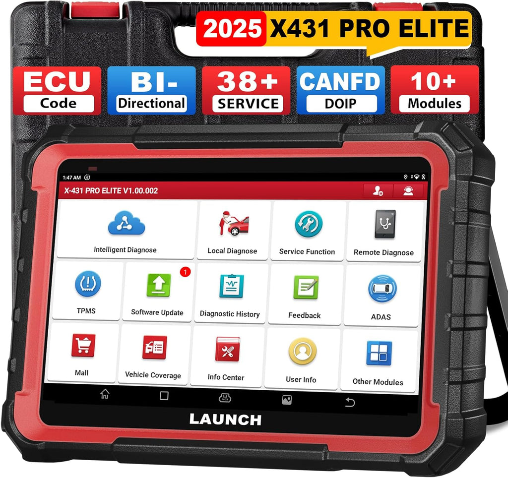 LAUNCH X431 PRO Elite OBD2 Scanner, 2025 All-in-One New Bidirectional Scan Tool with CANFD DOIP, ECU Diagnostics,38+ Resets, Full System,FCA Autoauth,VAG Guide, 2 Years Update Included