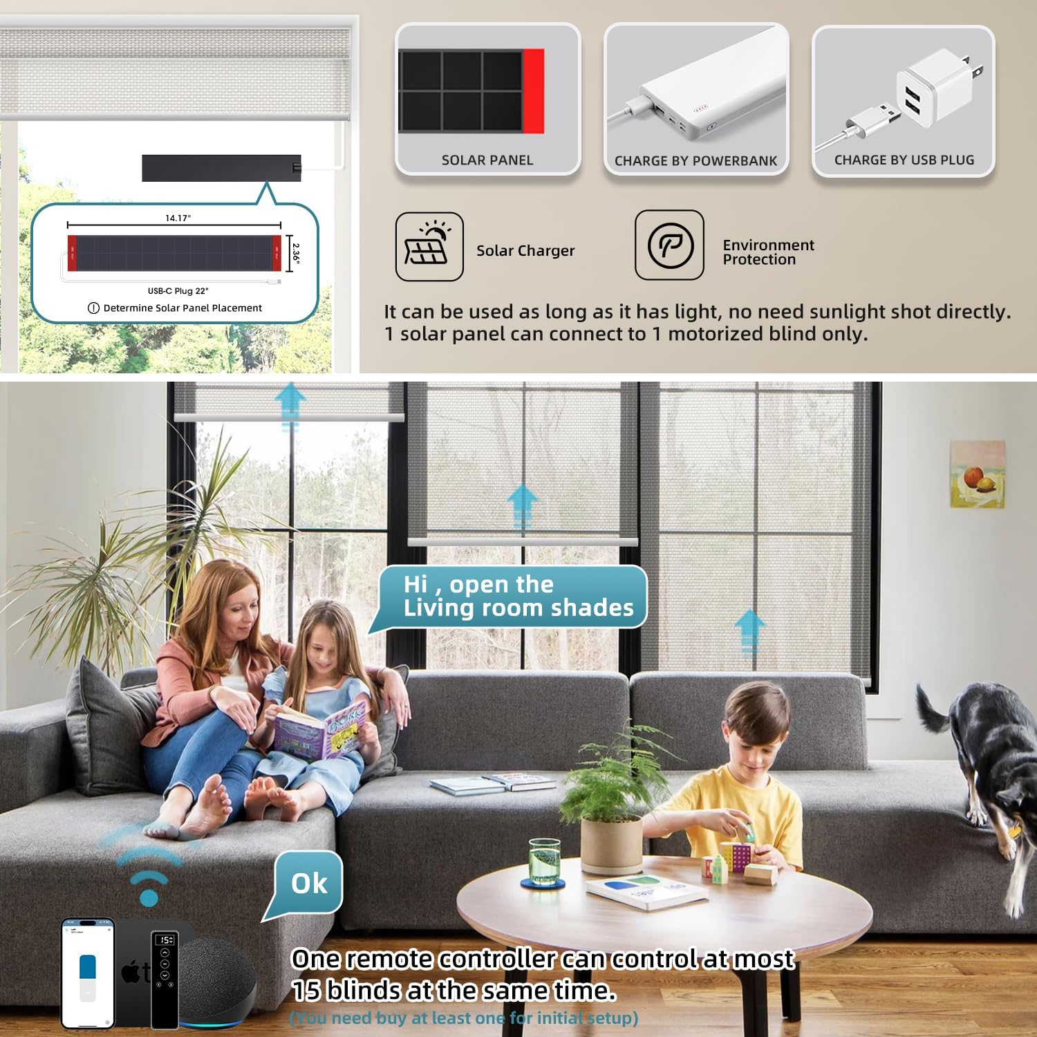 SmartWings Motorized Roller Shades 5% Openness Without Privacy Custom Size, Rechargeable Battery, Works with Matter/Apple HomeKit, Alexa, Thread/Zigbee, Remote Optional, 5% Openness White Linen