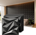 INMOZATA 3D Wall Panels for Interior Wall Decor, 33 Pack 12 x 12 Inch Decorative Wall Panels Diamond 3D Textured Accent Panel for TV, Gaming Living Room, Bedroom Background(Black)