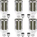 50W LED Corn Light Bulb(6 pack),5000K (500W Equivalent ) Commercial Grade Daylight E26/E39 6500LM Medium Mogul Base LED Lamp,Large Area Lights For Outdoor Indoor Garage Warehouse Factory Bay Light