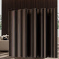 Wood Wall Panels, 45.3" x 23.6" Acoustic Panels for Wall and Ceiling, 3D Fluted Sound Absorbing Panel for Interior Wall Decor Noise Reduction (4Pcs-Dark Walnut)