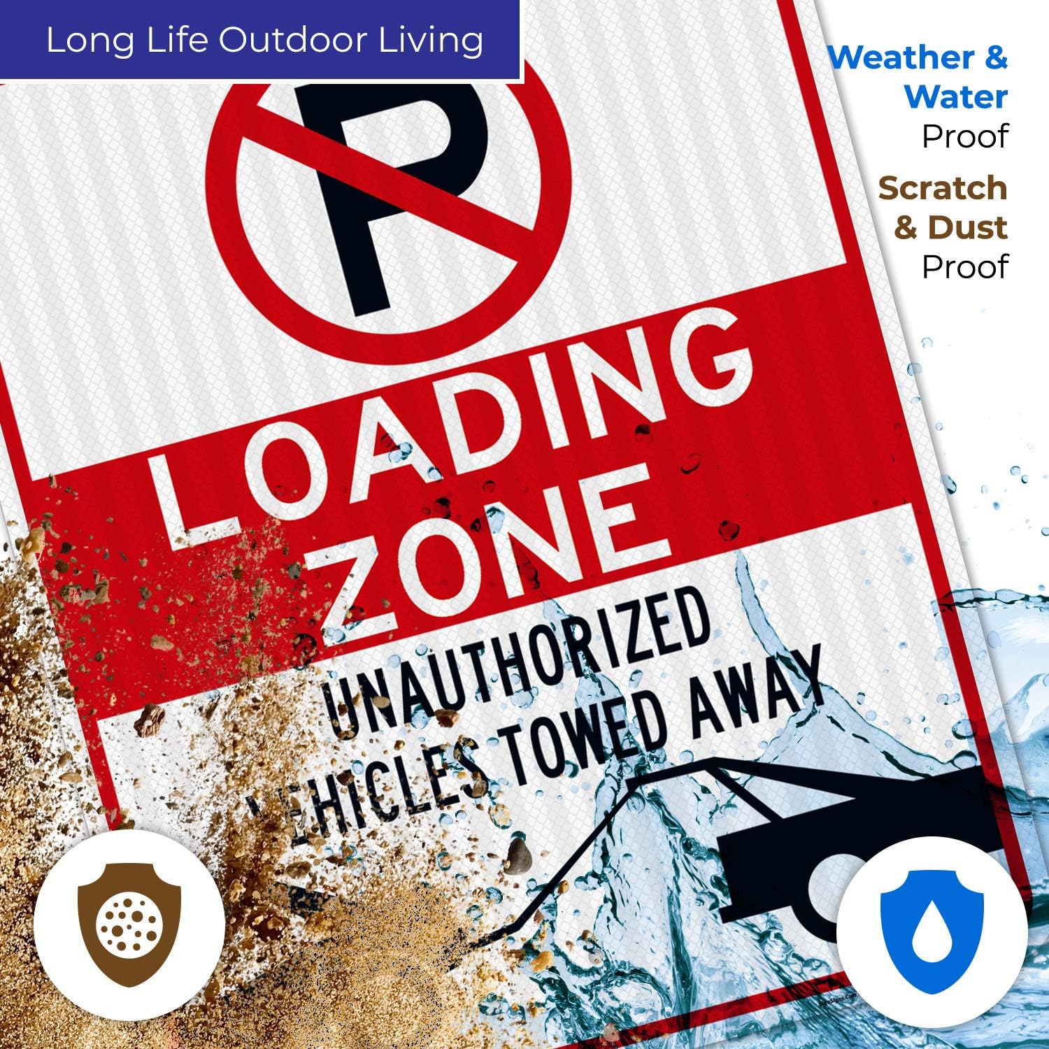 No Parking Symbol Sign, Loading Zone Sign, 24x30 Inches, Rust Free .063 Aluminum, Fade Resistant, Indoor/Outdoor Use, Made in USA