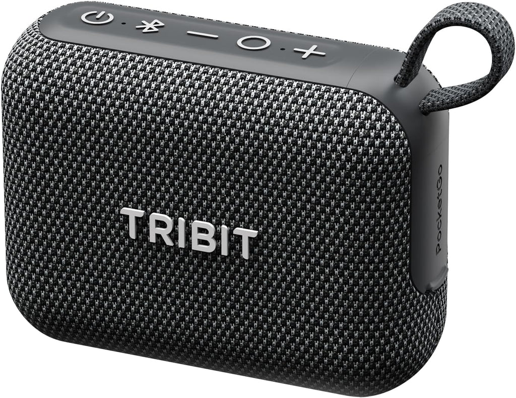 Tribit PocketGo Portable Bluetooth Speaker, 20H Playtime, IP68 Waterproof/Dustproof, Wireless, BT6.0, Shower, Powerful Sound, Custom EQ, TWS, Support TF Card, Floatable, Type-C, Travel/Outdoors/Home