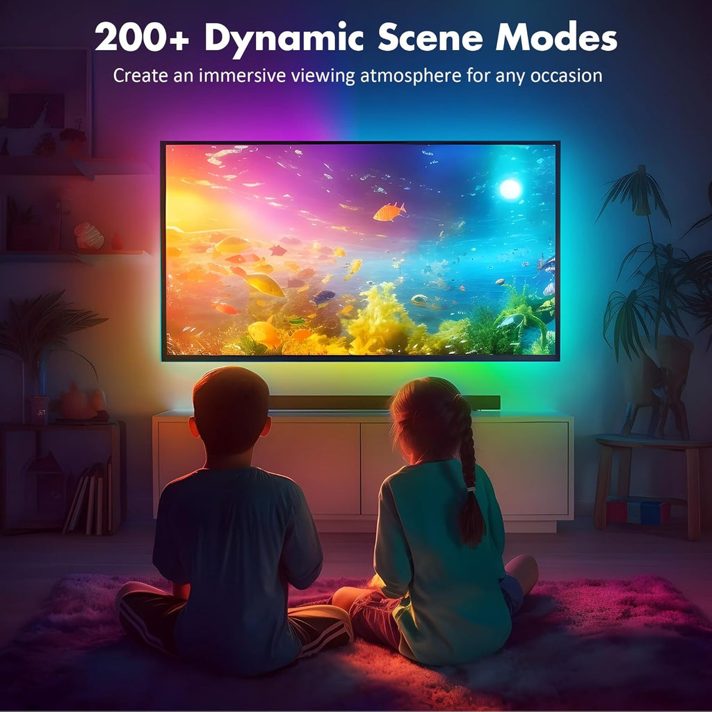 Maylit ICRGB TV LED Backlight, App Control LED Lights for 20-36in TV/Monitor, Music Sync Color Changing TV LED Strip Lights for Home Decor, USB Powered Gaming Accessories Lights for Bedroom Room Decor